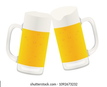 beer glass vector illustration on isolated white background.
