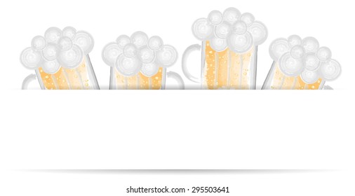 beer glass vector illustration watercolors banner