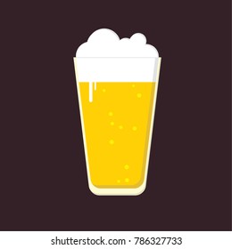 Beer is in the glass. Vector illustrator