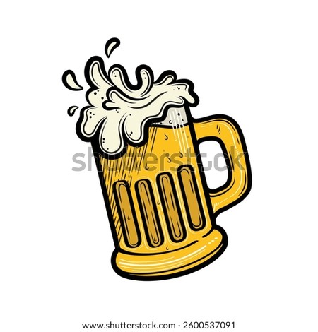 Beer Glass vector Image, Beer Mug Vector Image, Decorative Bar Beverage Vector Illustration, Beer Day, Festival Beer Element.