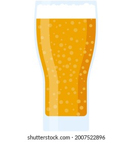 Beer in glass vector isolated illustration icon on white