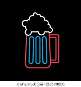 Beer glass vector isolated on black background icon. Barbecue and bbq grill sign. Graph symbol for cooking web site and apps design, logo, app, UI