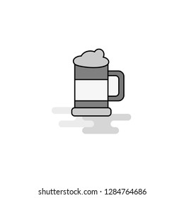 Beer glass Web Icon. Flat Line Filled Gray Icon Vector