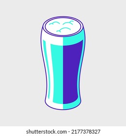 Beer glass weizen isometric vector icon illustration