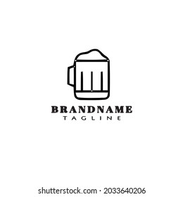 beer glasses cartoon logo icon design template black modern vector cute