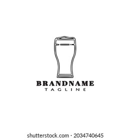 beer glasses cartoon logo icon design template black modern simple illustration