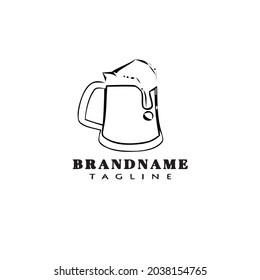 beer glasses cartoon logo icon design template black modern simple illustration