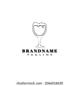 beer glasses cartoon logo icon design black modern vector illustration