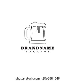 beer glasses cartoon logo icon design template modern vector illustration