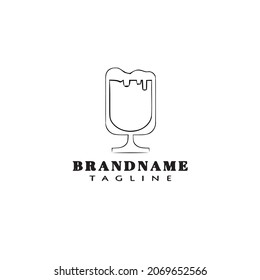 beer glasses cartoon logo icon design template black modern simple illustration