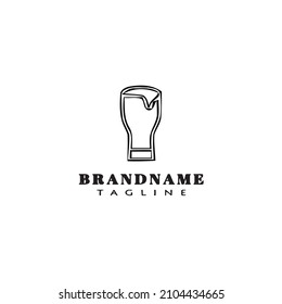 beer glasses cartoon logo icon design template black modern simple illustration