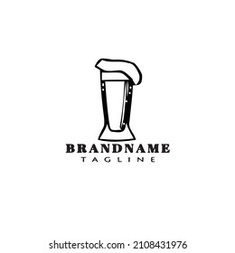 beer glasses cartoon logo icon design template black modern simple illustration