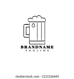 beer glasses cartoon logo icon design template black modern concept illustration