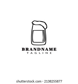 beer glasses cartoon logo icon design template modern vector illustration
