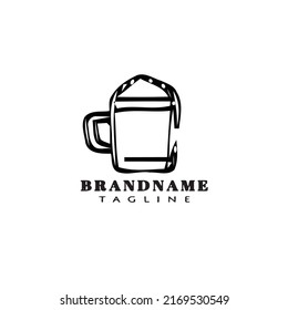 beer glasses cartoon logo icon design template black modern vector simple