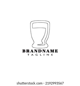 beer glasses cartoon logo icon design black modern vector illustration