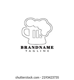 beer glasses cartoon logo icon design template modern vector illustration