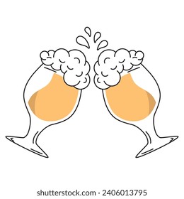 Beer glasses cheer icon Vector illustration