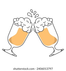Beer glasses cheer icon Vector illustration