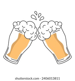 Beer glasses cheer icon Vector illustration