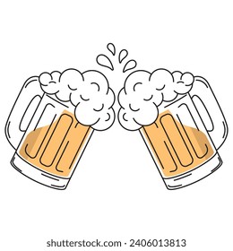 Beer glasses cheer icon Vector illustration