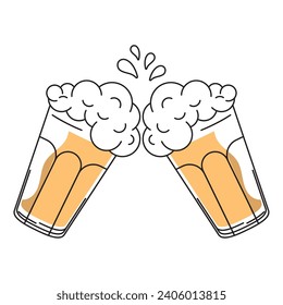 Beer glasses cheer icon Vector illustration