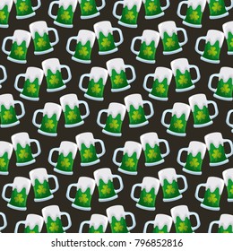 beer glasses clover decoration pattern