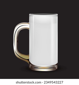 Beer glasses design vector. Large glass design vector art