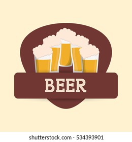 beer glasses drink label vector illustration eps 10