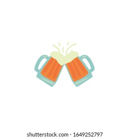 Beer glasses fill style icon design, Pub alcohol bar brewery drink ale and lager theme. Vector illustration.