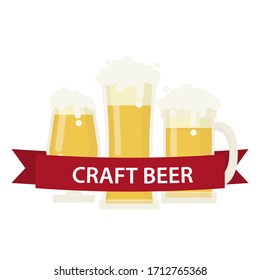 Bier-Brille, flache Illustration. Bier-Vektorillustration-Symbol.