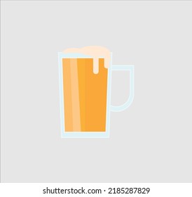  beer glasses flat style icons. Vector illustration