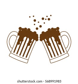 beer glasses icon image design, vector illustration