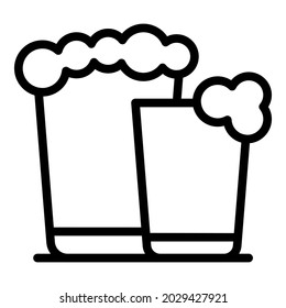 Beer glasses icon outline vector. Glass mug. Bar pub