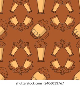 Iconos de gafas de cerveza Patrón fondo Ilustración del vector