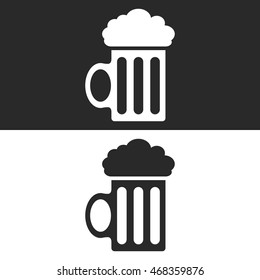 Beer glasses icons. Vector Illustration