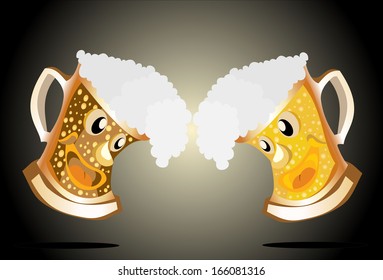beer glasses label, dark and light