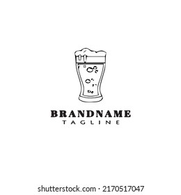 beer glasses logo icon design template black modern vector illustration