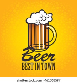beer glasses on an orange background with bubbles for the bar