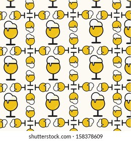 beer glasses seamless pattern,