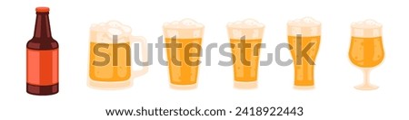 Beer glasses set. Different beer glasses.