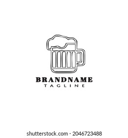beer glasses simple logo icon design template black modern vector illustration