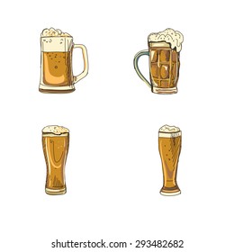 Beer Glasses Sketch Doodle Illustration Excellent Stock Vector (Royalty ...