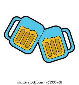 beer in glasses toast icon image