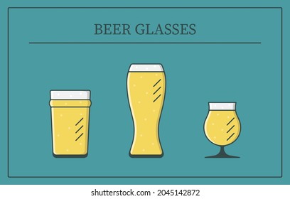 beer glasses type vector illustration