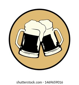 beer glasses, vector logo icon