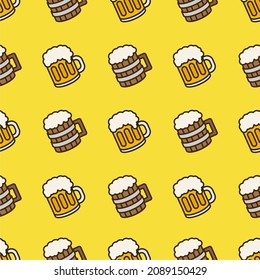 Beer glassware Brewery Brewing, smiple vector pattern background