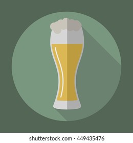  Beer glassware with foam vector icon