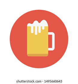 beer glyph flat vector icon