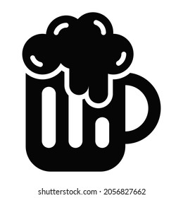 beer glyph icon, Merry Christmas and Happy New Year icons for web and mobile design.